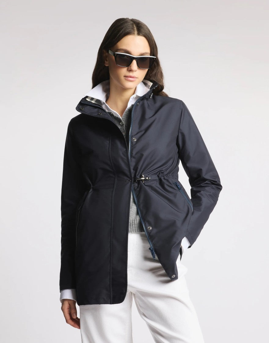 Fay Versatile Baltic Blue Jacket With Adjustable Closure
