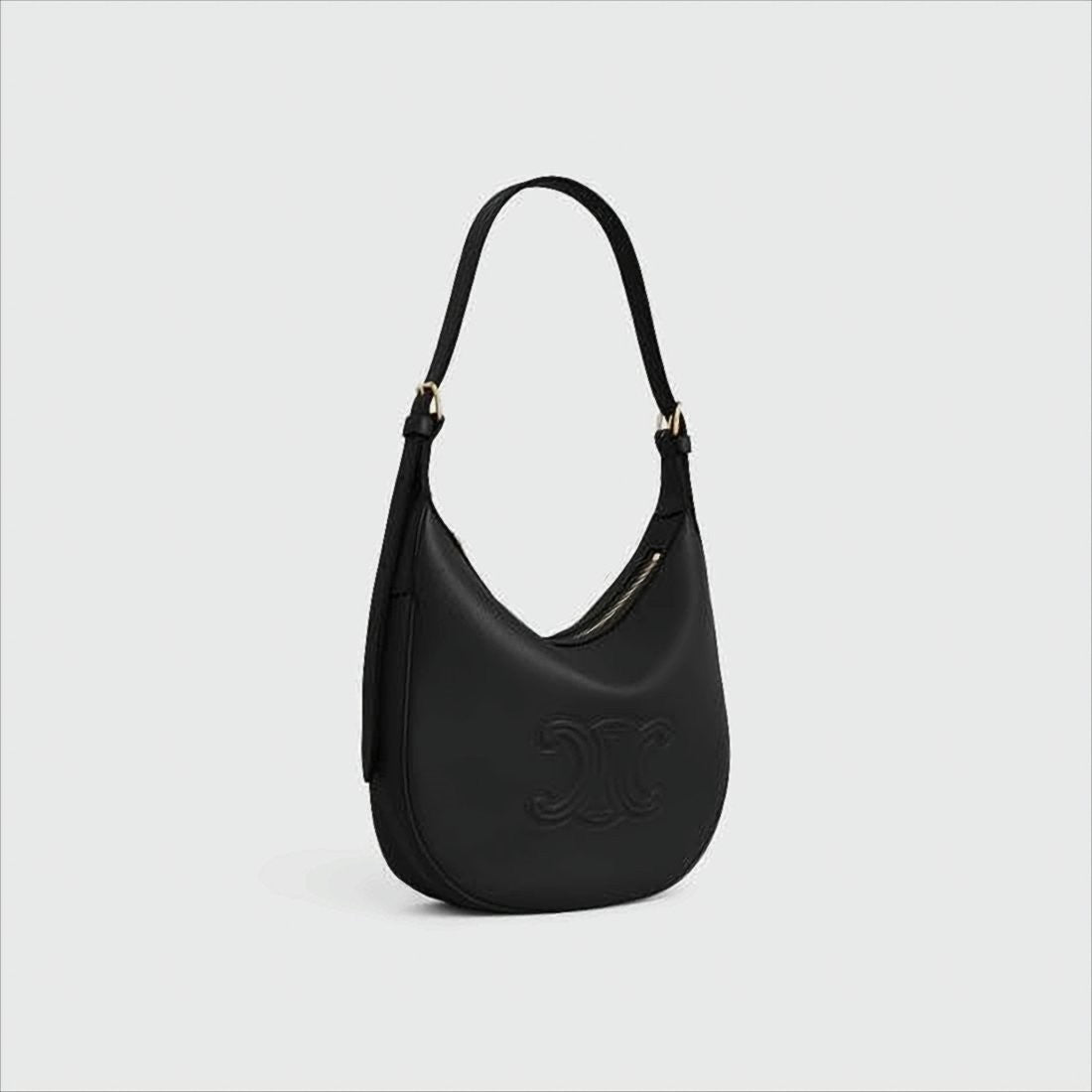 Celine Crescent-Shaped Smooth Calf Leather Shoulder Bag