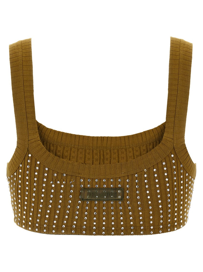 The Attico Ribbed Cotton Jersey Top