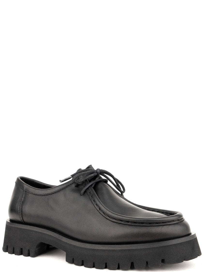 Sergio Moretti Round-Toe Black Leather Loafers With Rubber Sole