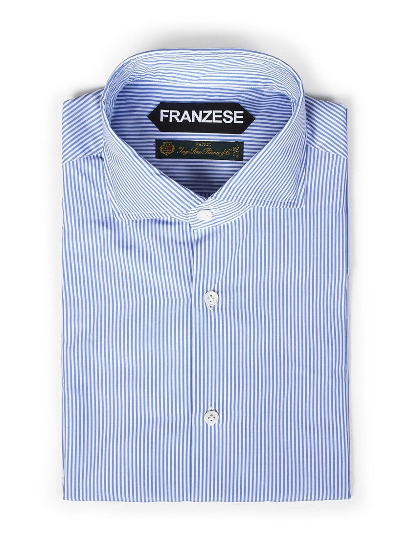 Franzese Collection Handmade Striped Blue Shirt