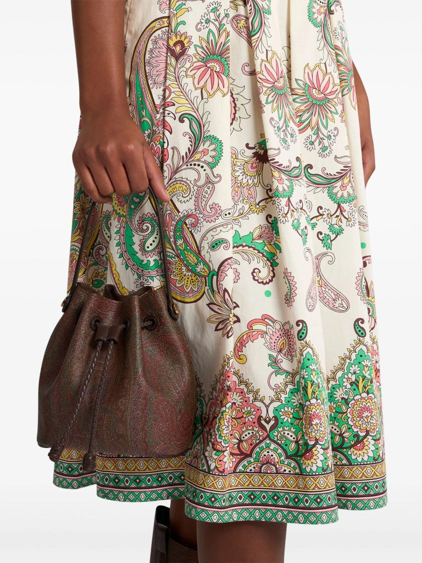 Etro Small Bucket Bag With Paisley Pattern And Drawstring Closure
