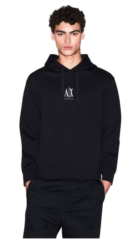 Armani Exchange Cotton Jersey Hoodie With Drawstring Hood