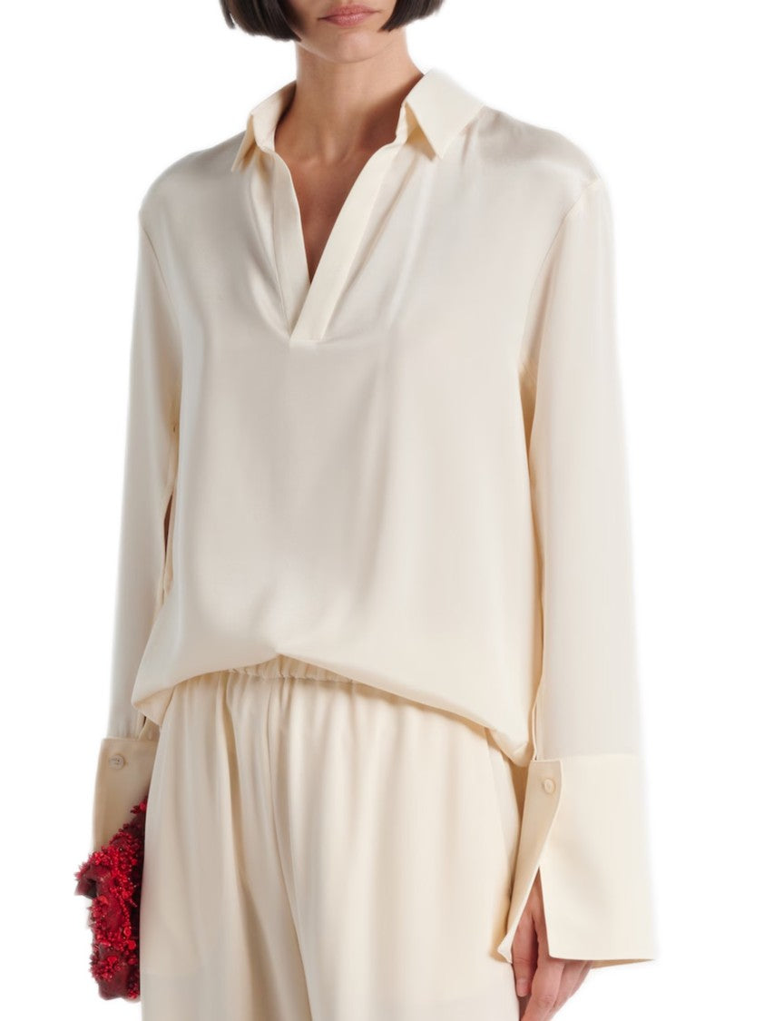 Max Mara Long-Sleeved Silk Blouse With Cut-Out Detailing
