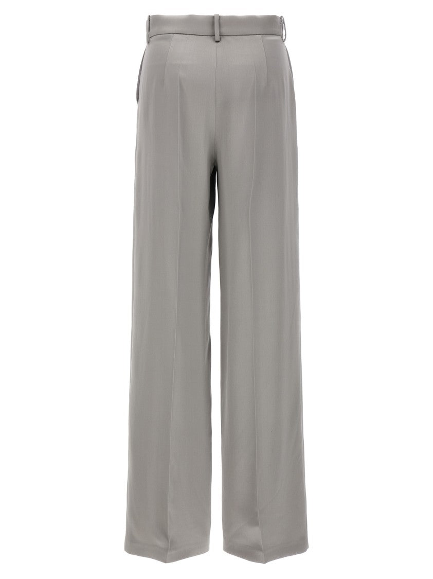 Magda Butrym Satin Straight Leg Pants With Central Crease