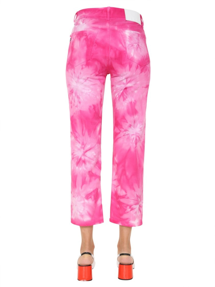 Msgm Tie-Dye Cropped Jeans