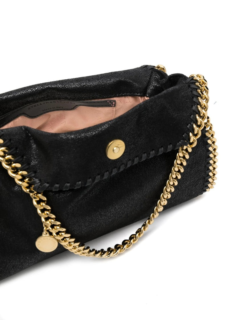 Stella Mccartney Black Falabella Mini Chain Trim Totes