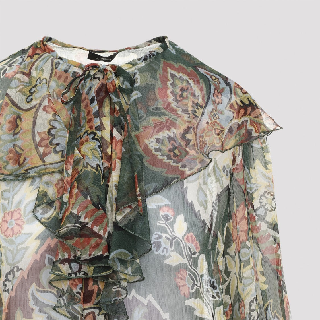 Etro Chiffon Green Silk Shirt