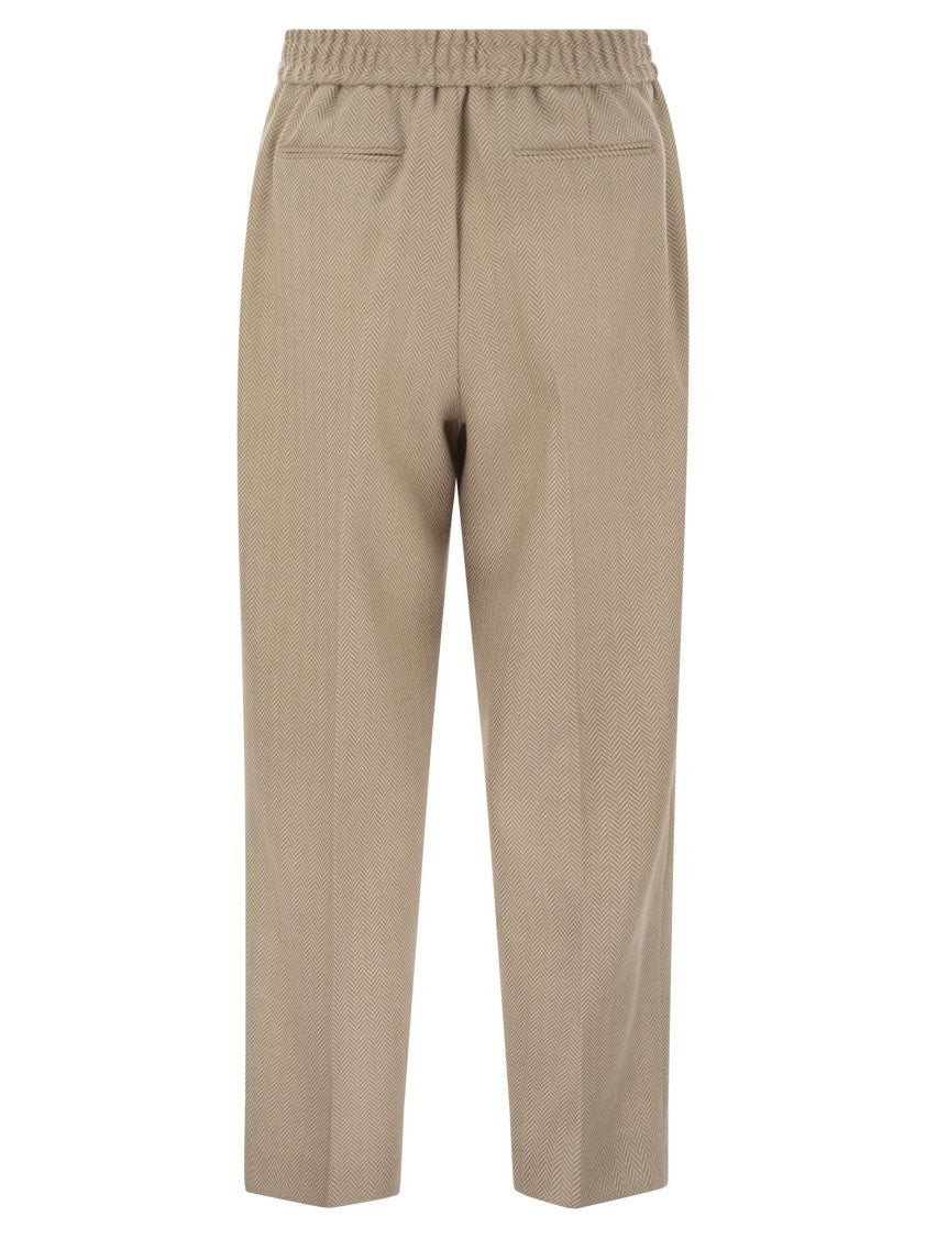 Pt Torino Daisy - Wool And Cashmere Pinstripe Pants