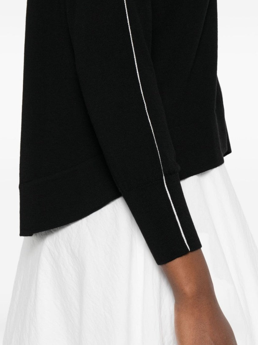 Alpha Studio V-Neck Knit Sweater In Merino Wool