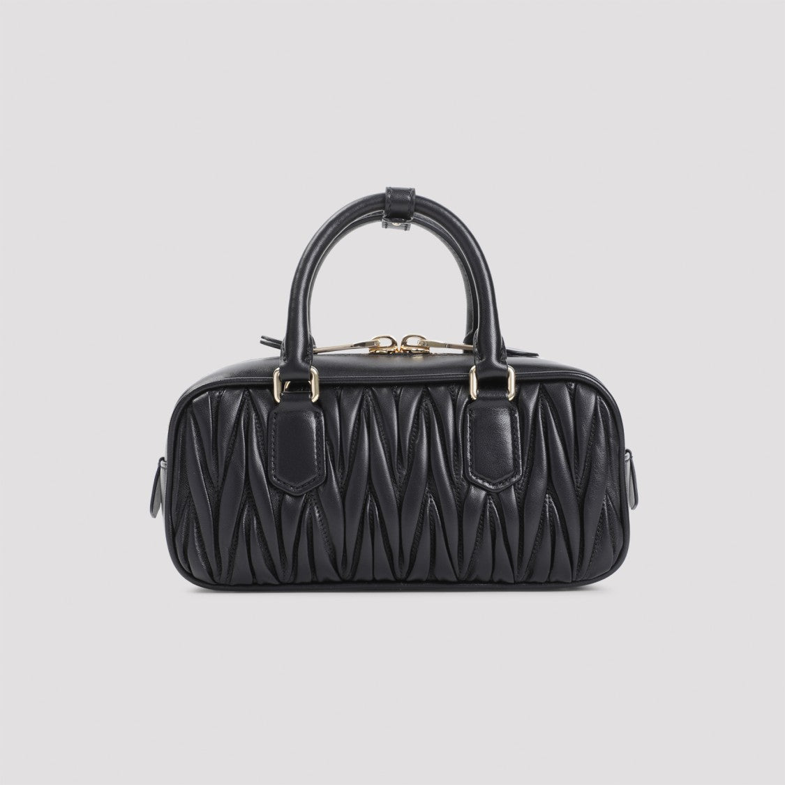 Miu Miu Matelassé Black Lamb Leather Handbag