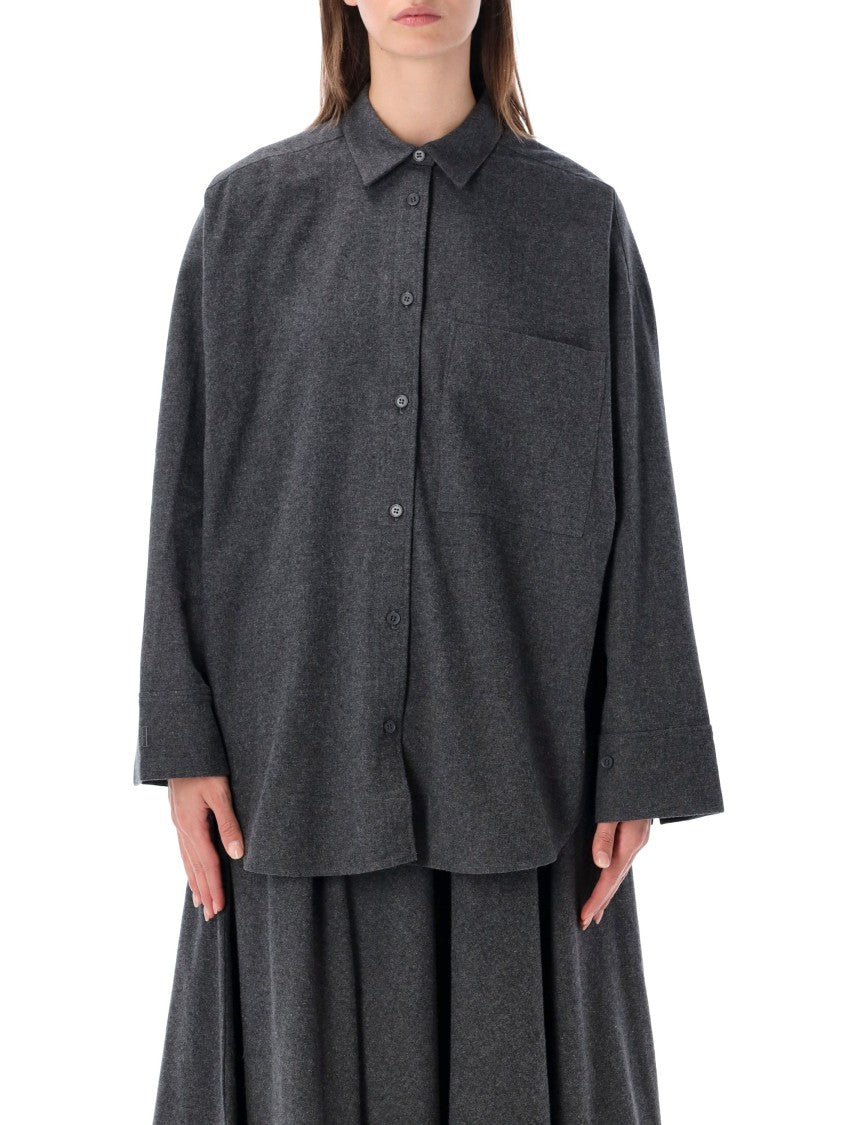 By Malene Birger Grey Derris Textured Flannel Casual Shirt
