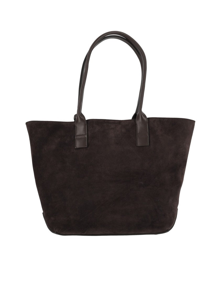 Hogan Calfskin Suede Medium Address Embossed Tote Bag