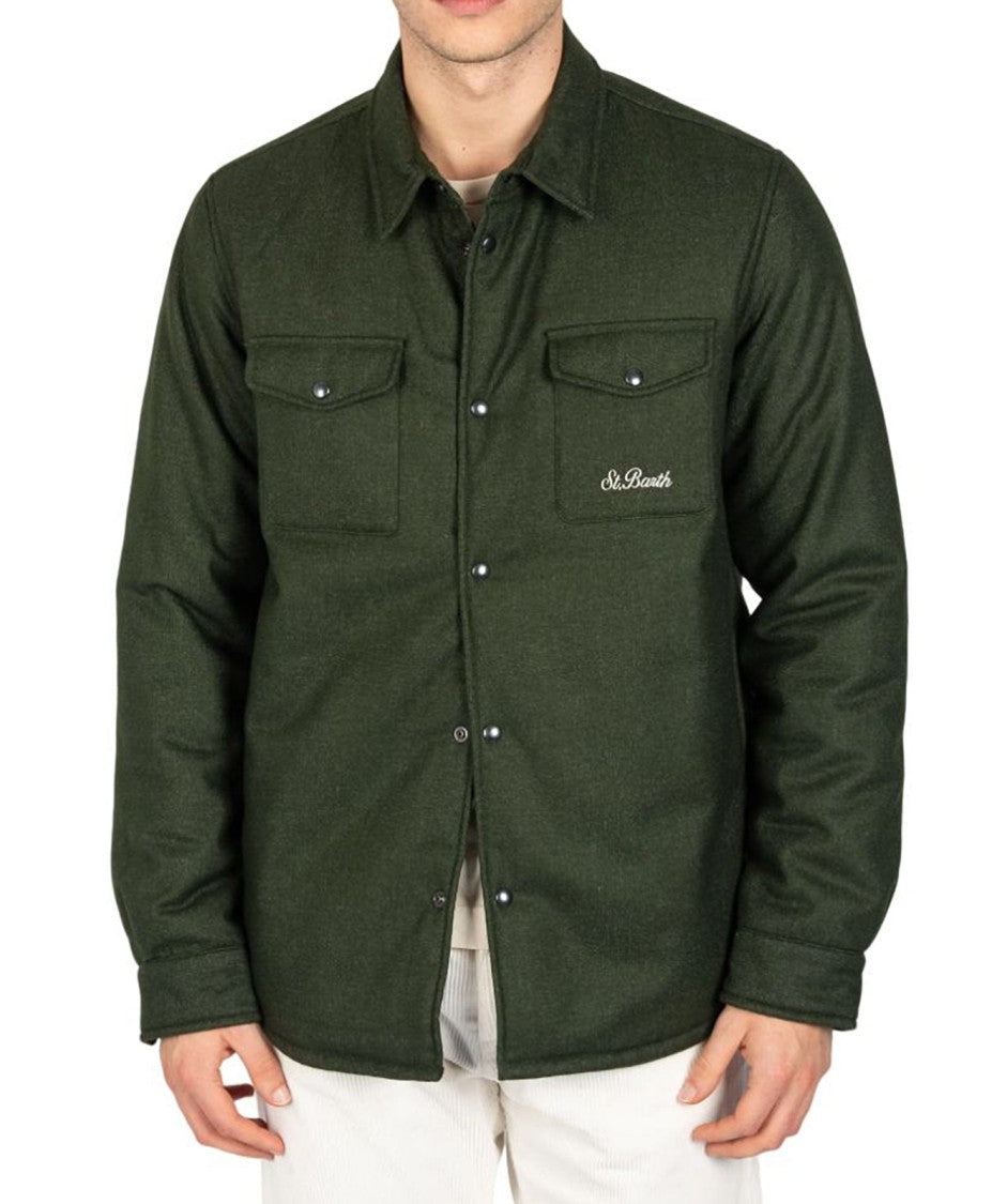 Mc2 Saint Barth Dark Green Button-Up Jacket