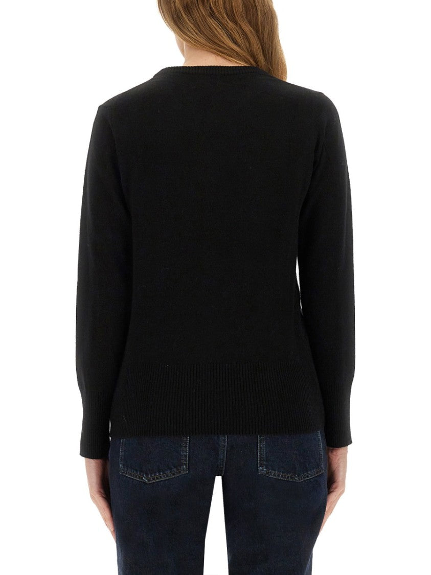 Woolrich Slim Fit Black Wool Jersey