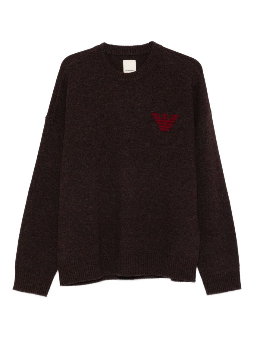 Emporio Armani Chocolate Virgin Wool Blend Sweater