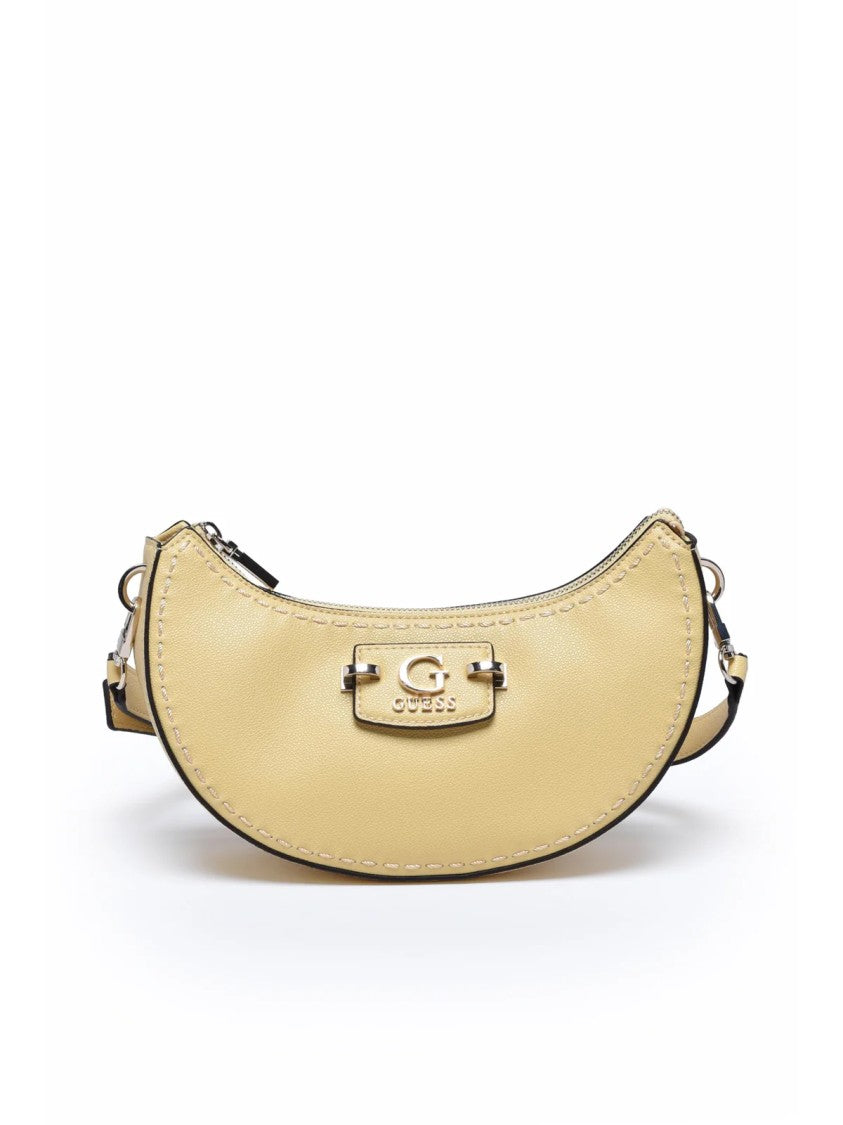 Guess Yellow Polyurethane Crescent Shoulder Bag