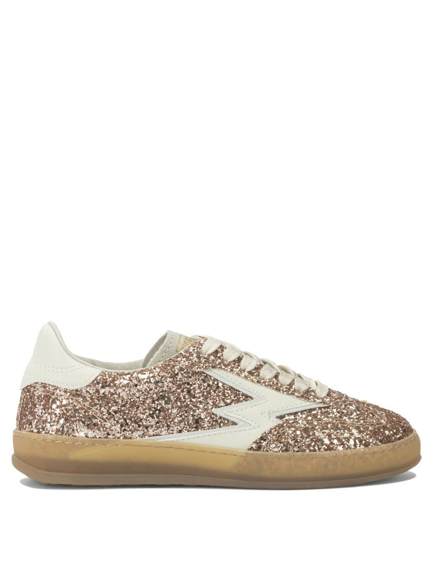 Moaconcept Glittery Bronze Slip-On Sneakers With Textured Finish