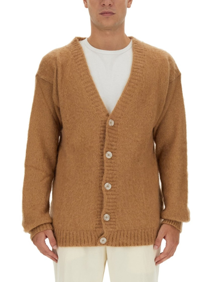 Family First V-Neck Cardigan With Textured Finish