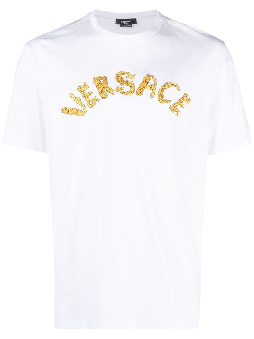 Versace Seashell Baroque-Logo Cotton T-Shirt