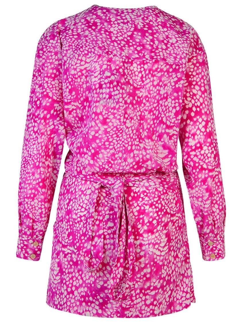 Isabel Marant Habla' Dress In Fuchsia Silk Blend