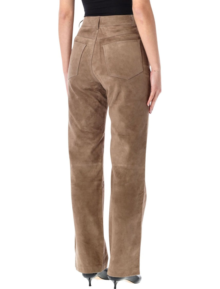Rotate Straight Leg Suede Five Pocket Pants