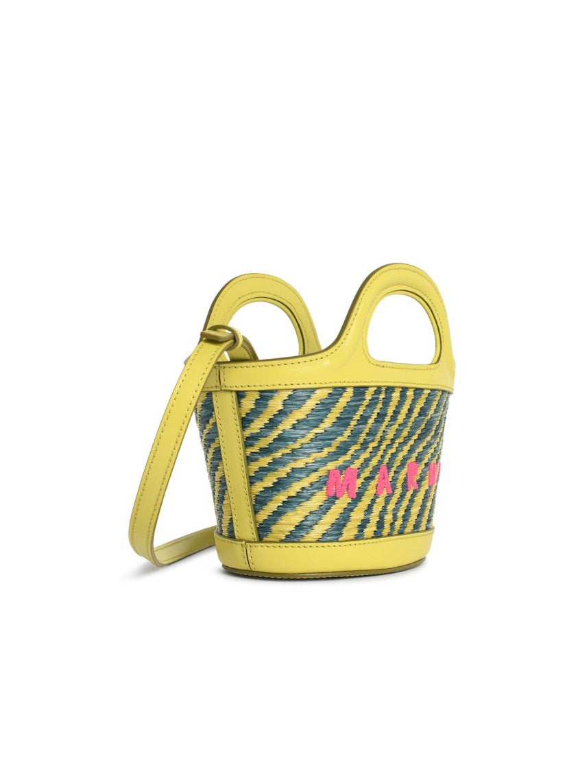 Marni Green Micro Tropicalia Raffia Shoulder Bag