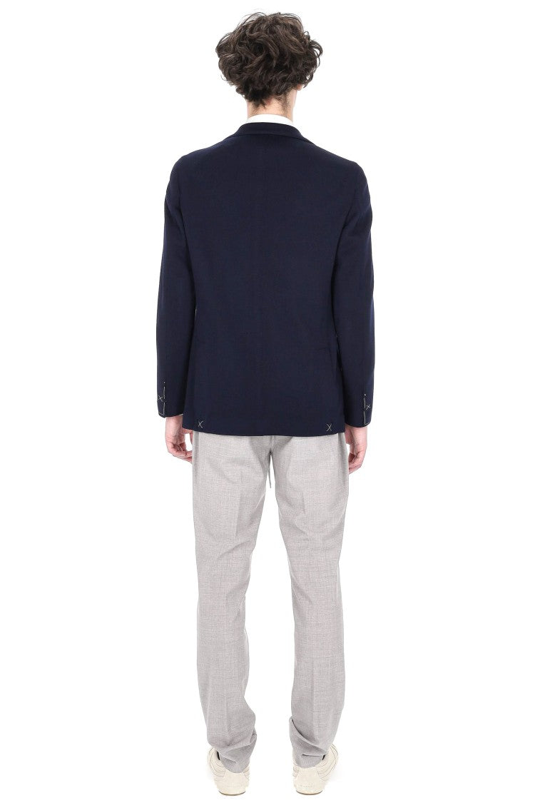 Eleventy Blue Australis Super 150S Wool Blazer