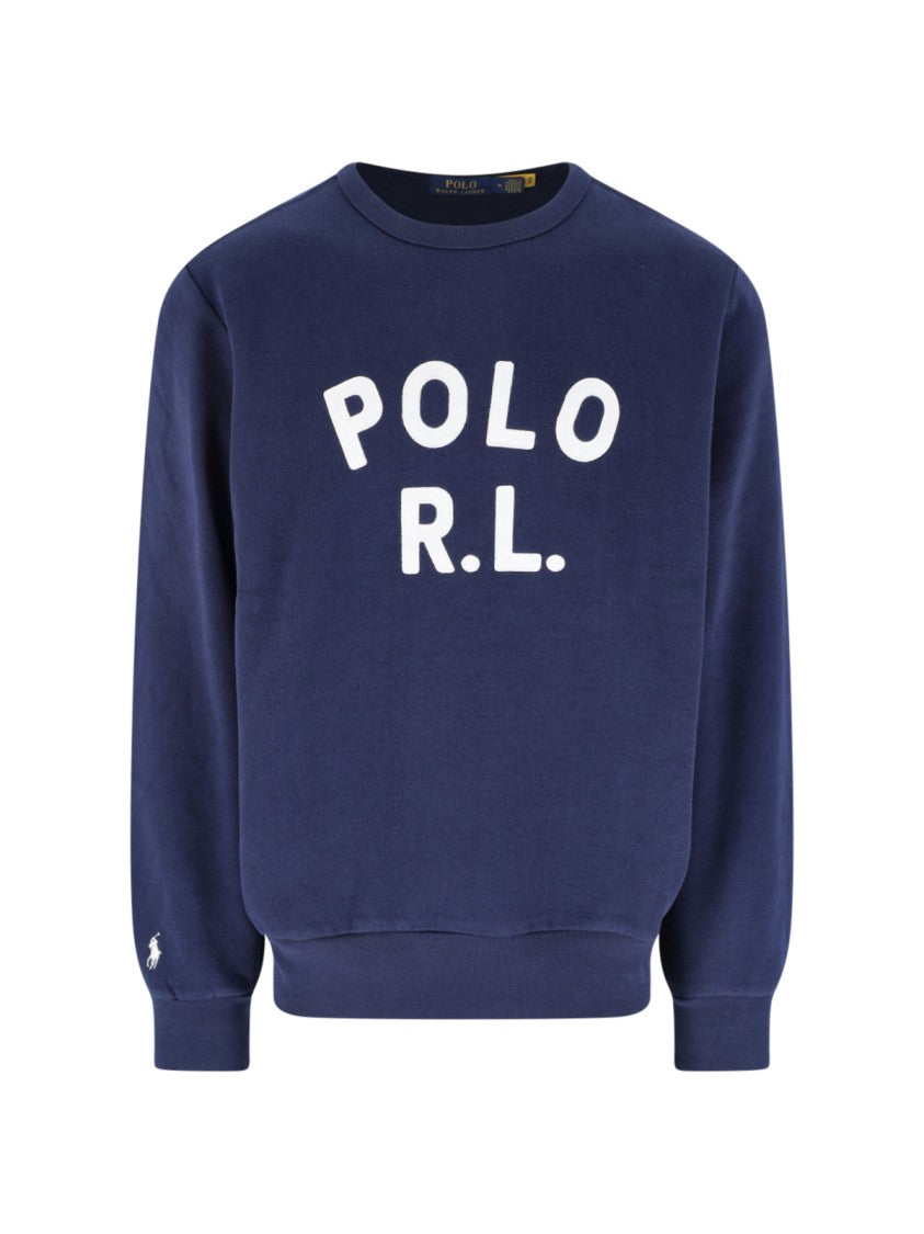 Polo Ralph Lauren Navy Blue Crewneck Cotton Blend Sweatshirt