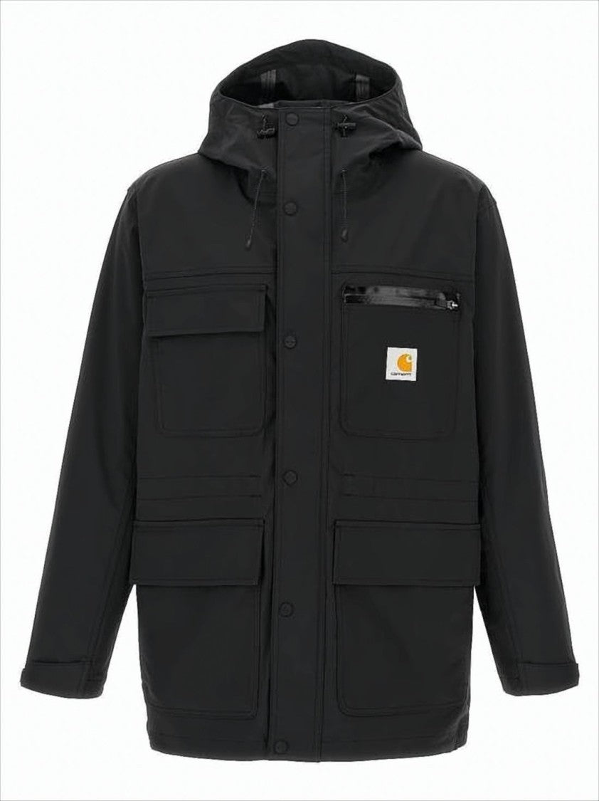Carhartt Wip Matte Black Functional Jacket With Adjustable Cuffs
