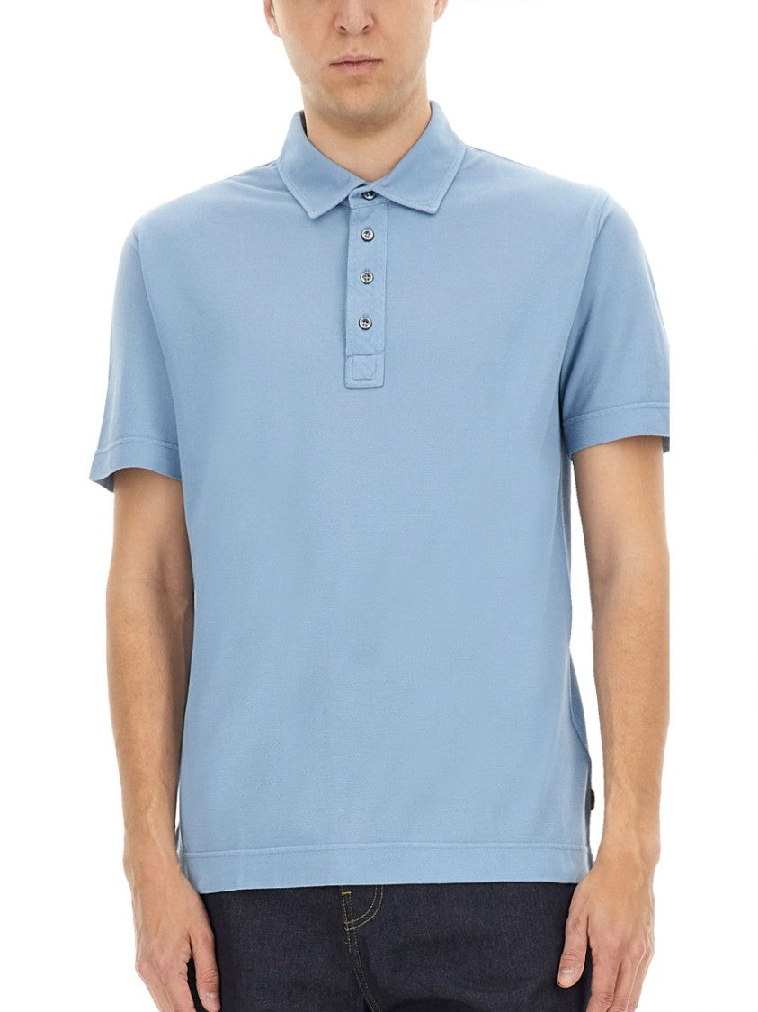 Boss Camel Breathable Cotton Polo With Buttoned Placket