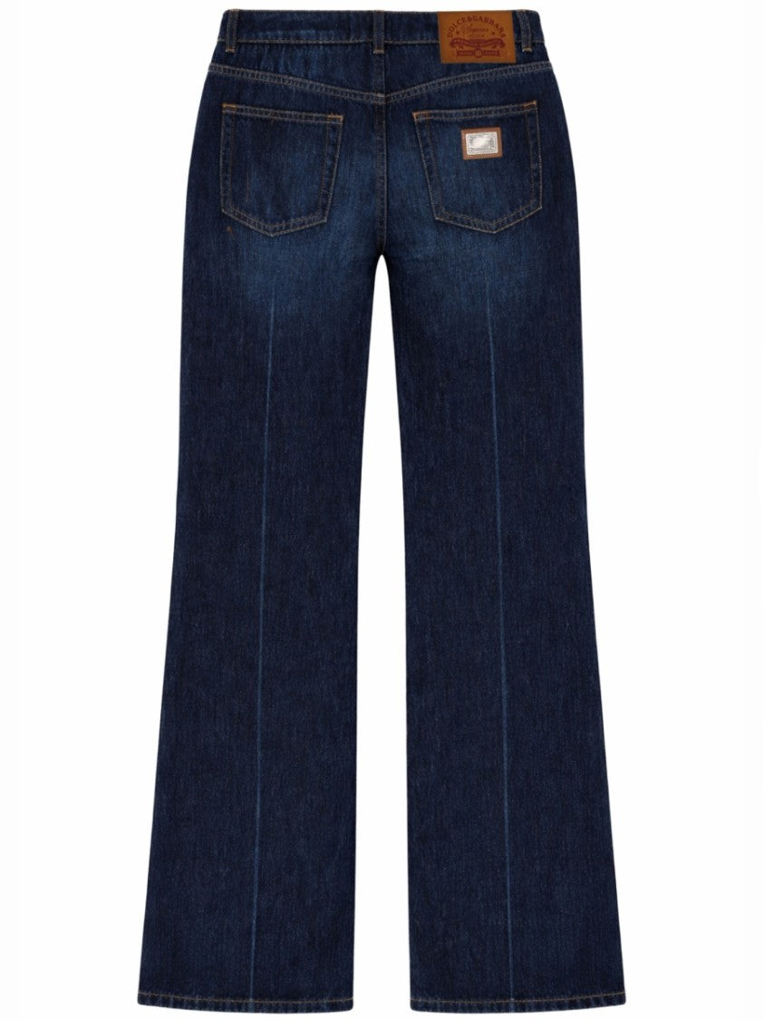 Dolce & Gabbana Dark Indigo Faded Straight Leg Jeans