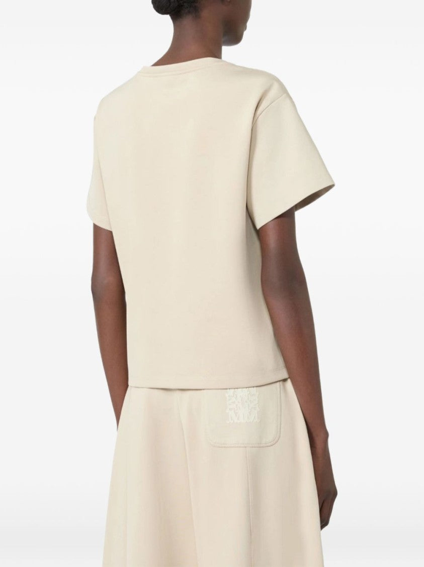 Max Mara Boxy Short-Sleeved Embroidered Logo Top