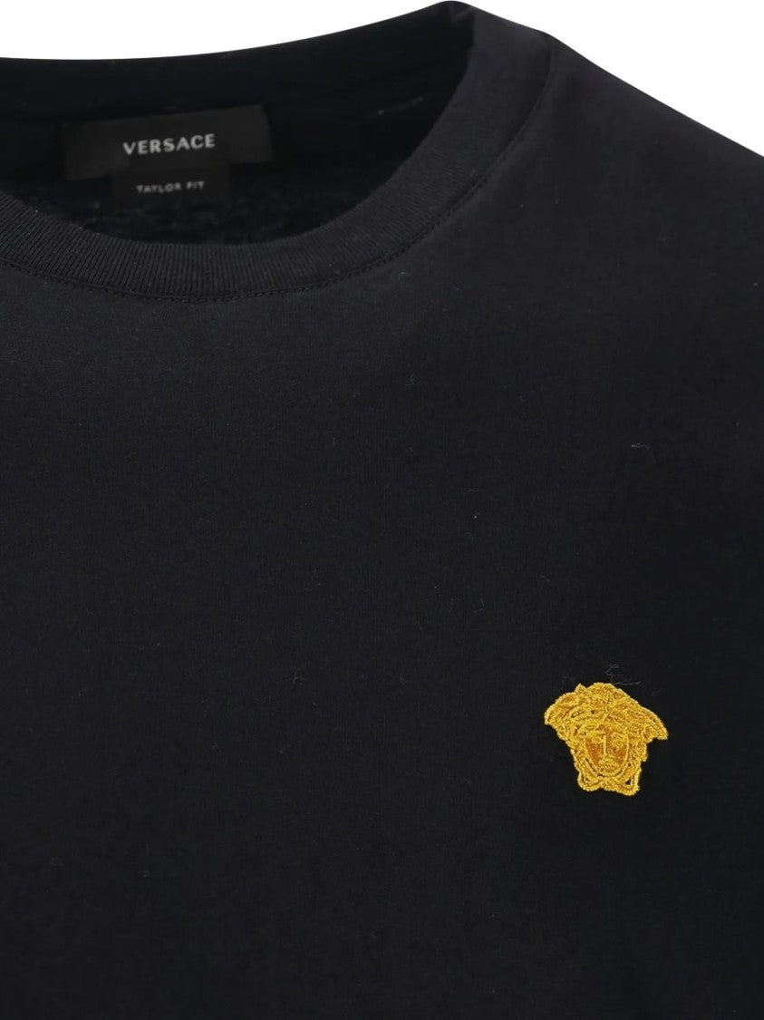 Versace Classic Black T-Shirt With Crew Neckline