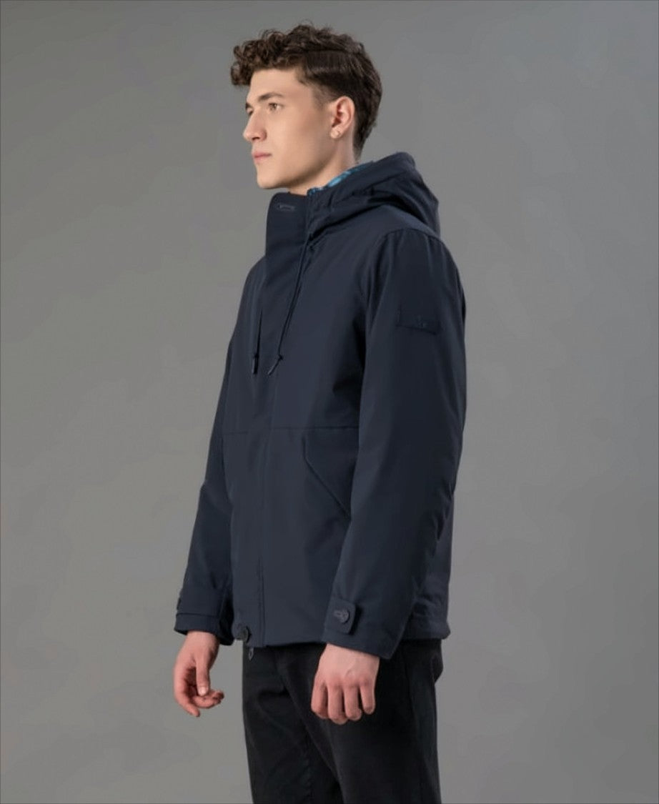Rihunik Blue Jacket With Double Hood