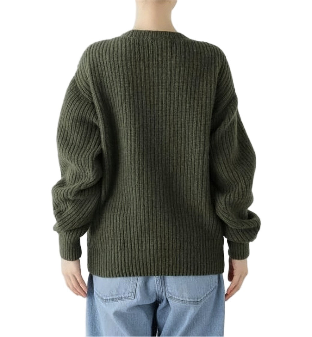 Baserange Ribbed Knit Cardigan With Button-Down Front