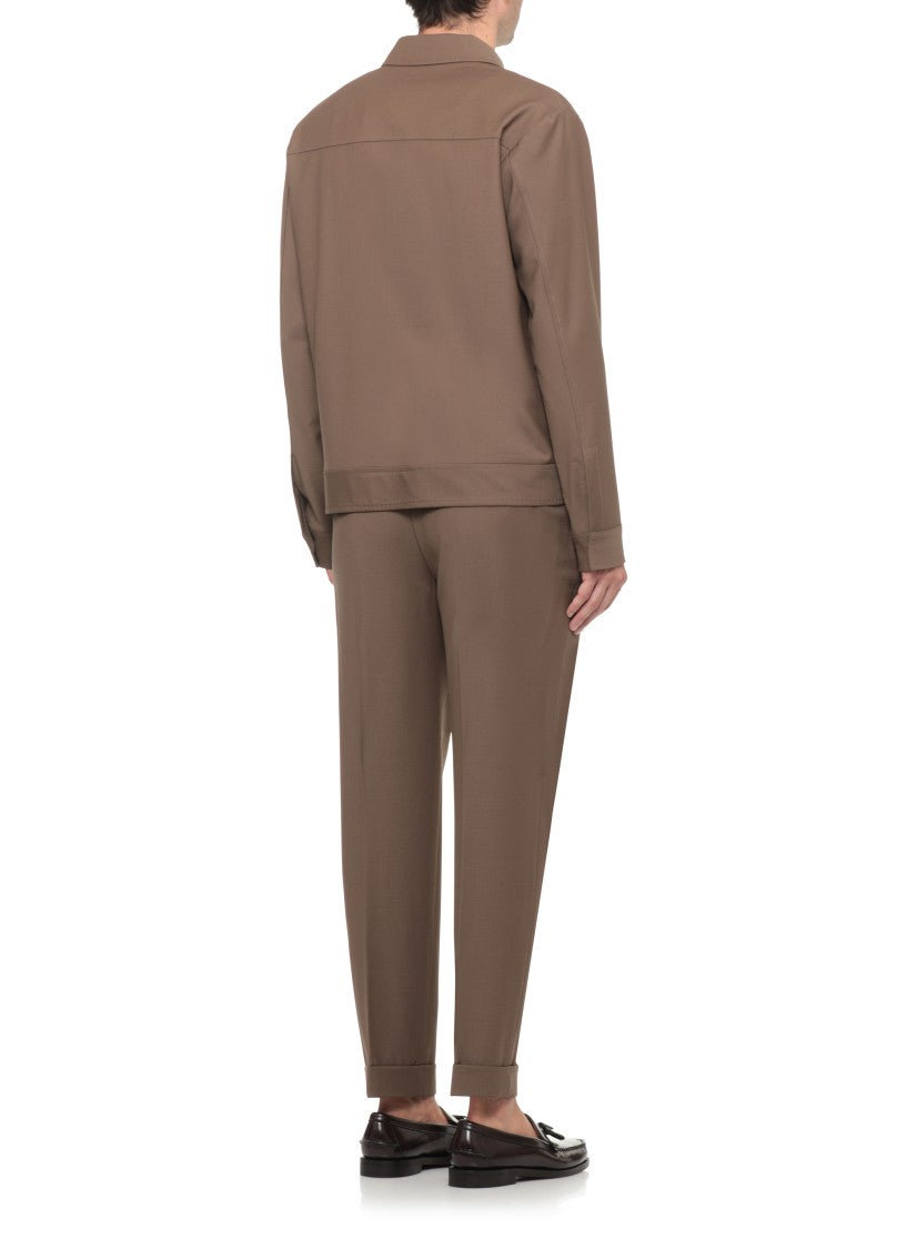 Devore Boxy Wool Jacket With Classic Collar And Concealed Fastening