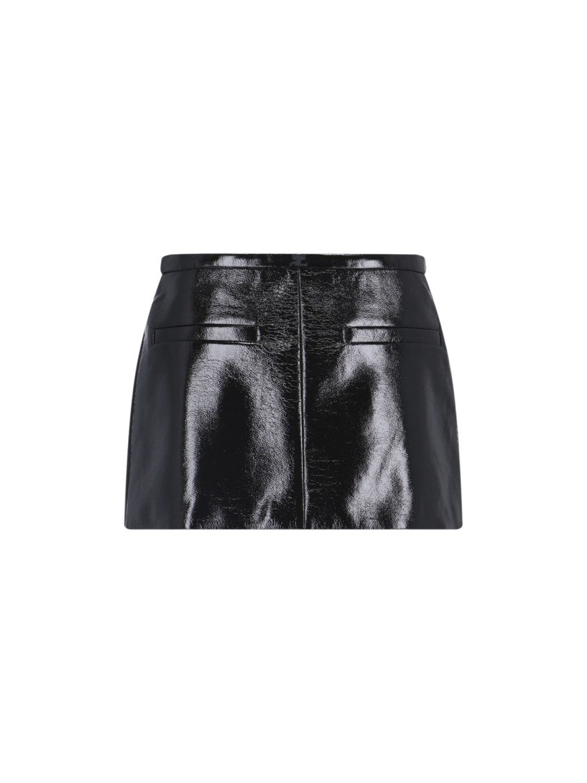 Courrèges Black Vinyl Mini Skirt