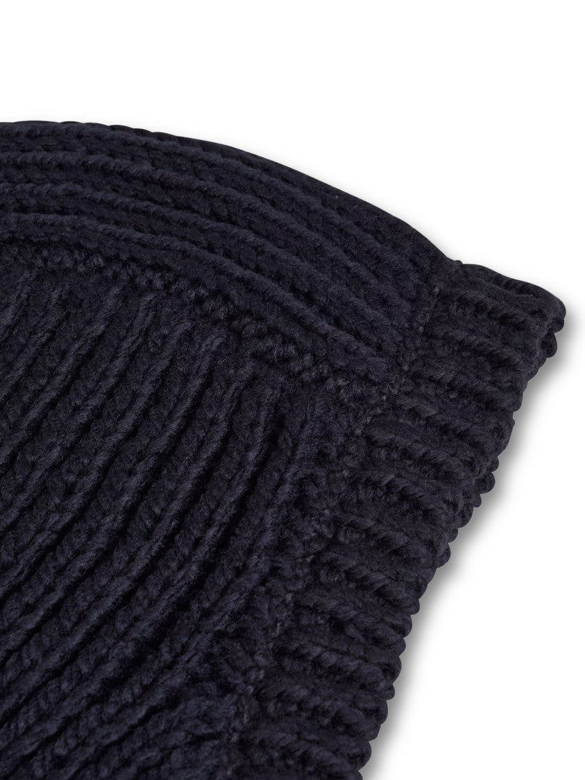 Y-3 Ribbed Knit Balaclava-Style Hat With Embroidered Logo