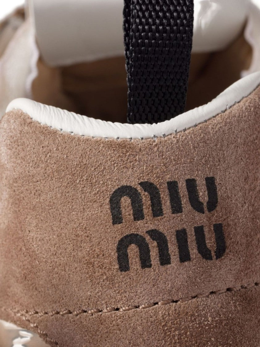 Miu Miu Sleek Suede Flat Sneakers
