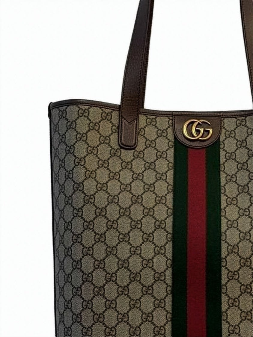 Gucci Structured Monogram Tote Bag With Signature Accents
