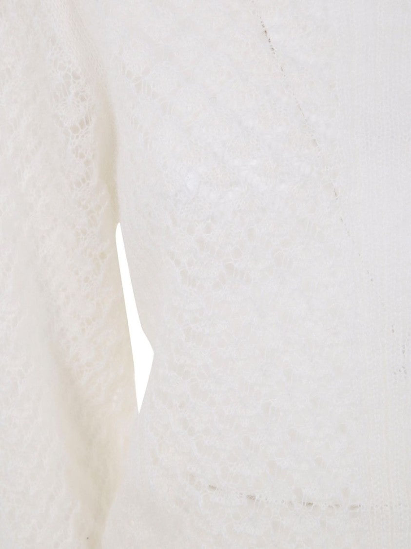 Twin-Set Textured Knit Sweater With Ruffled Cuffs