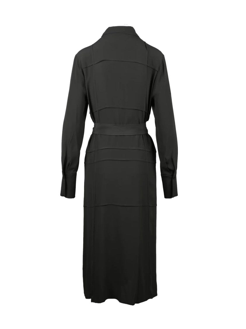 Beatrice.B Button-Down Midi Shirt Dress With Self-Tie Belt And Textured Panel Details