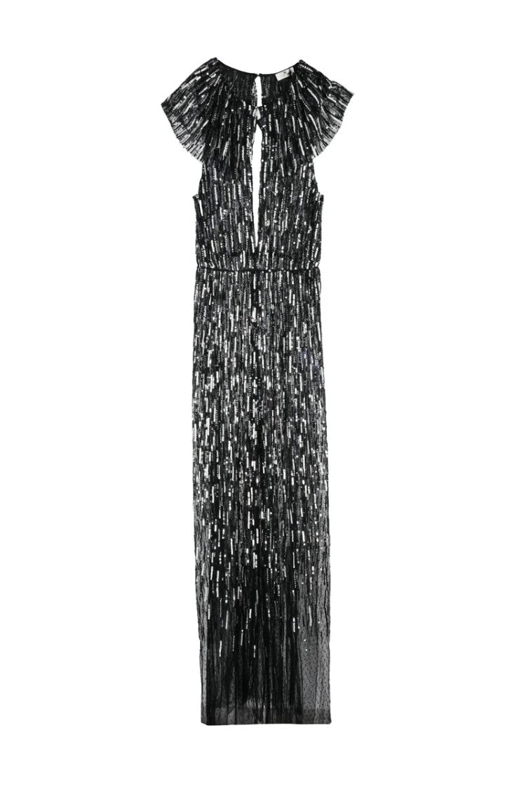 Red Carpet E. Franchi Maxi Dress With All-Over Sequins