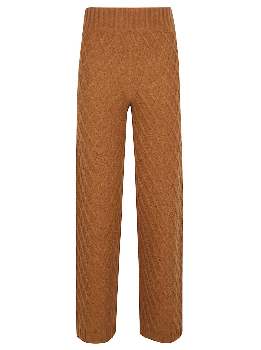 Max Mara Straight-Leg Trousers With Textured Diamond Knit Pattern