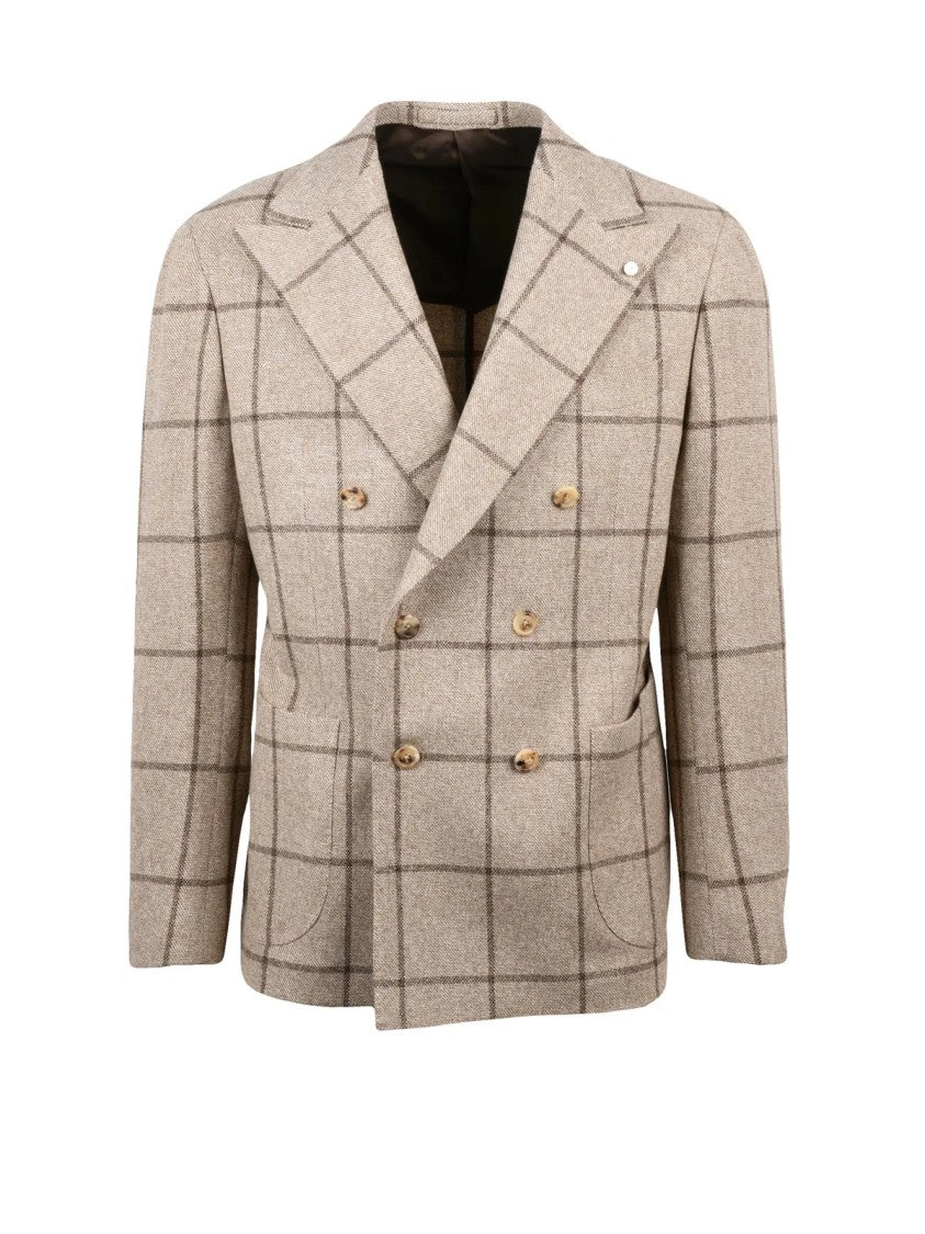 Luigi Bianchi Double-Breasted Jacket In Virgin Wool And Cashmere Blend