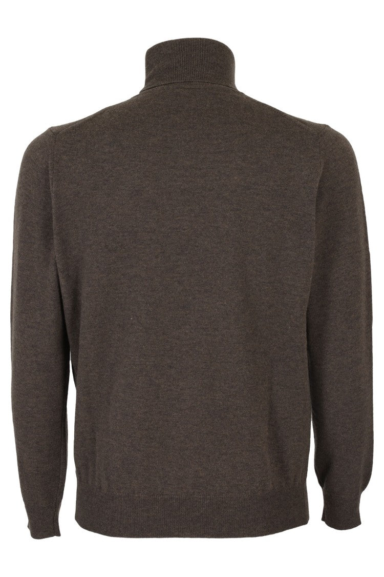 Kangra Burnt Brown Geelong Wool Turtleneck Sweater