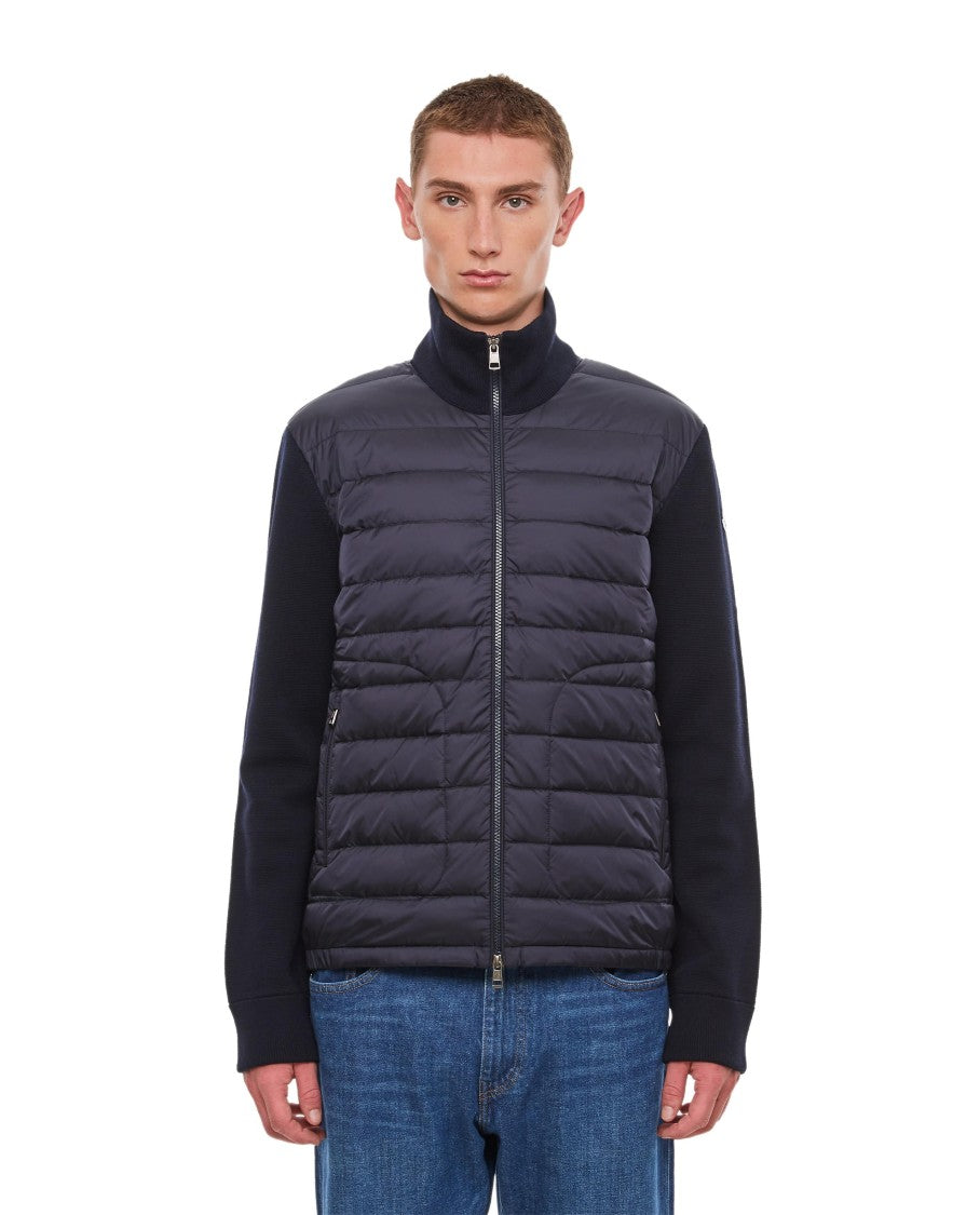 Moncler Front Zip Cardigan With Ribbed Details