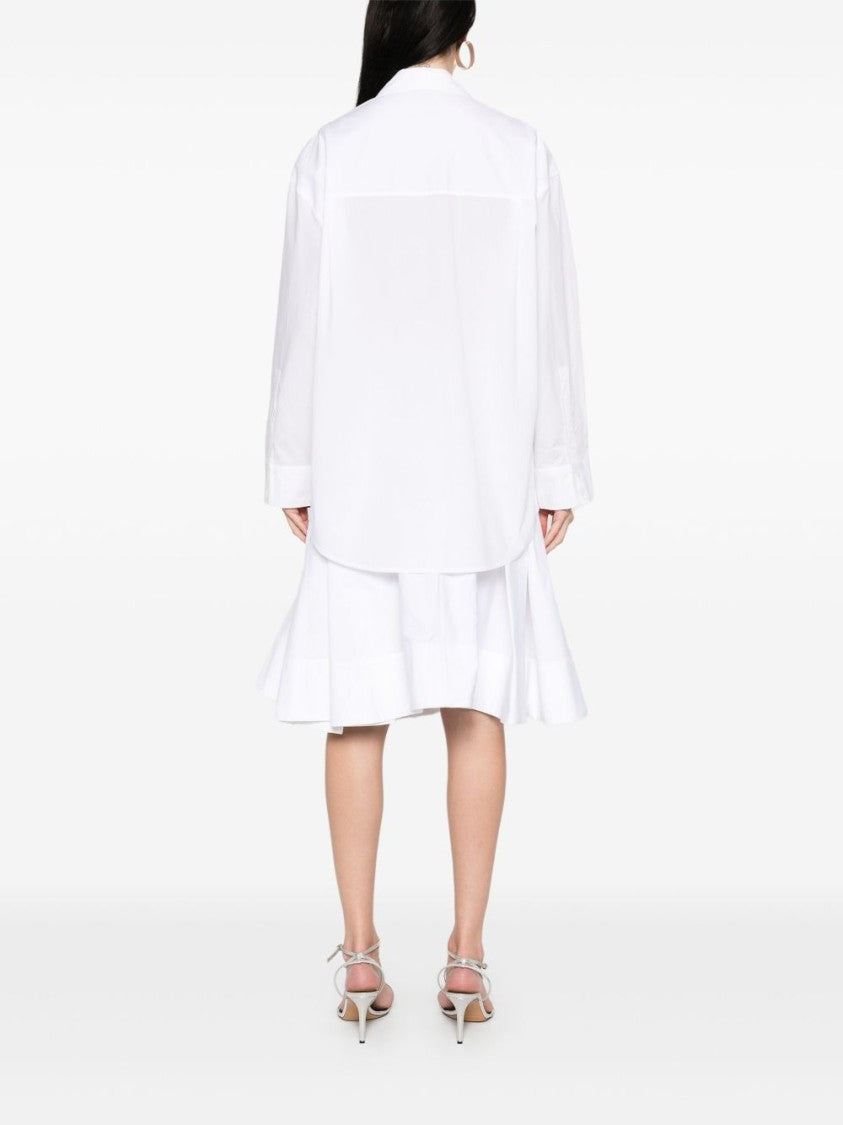 Pinko Button-Up White Shirt With Intricate Embellishments