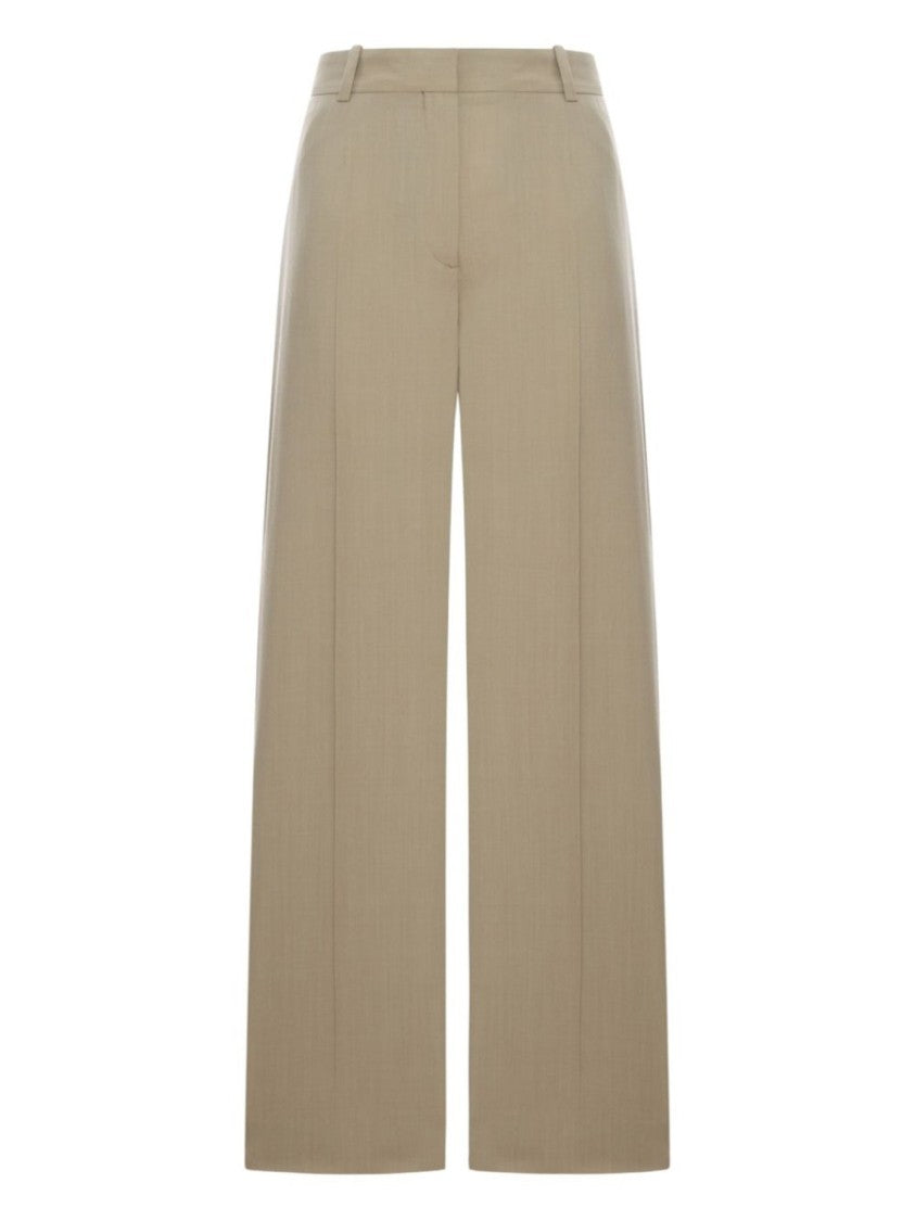 Totême Neutrals Wide-Leg Wool-Blend Formal Pants